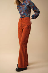 Pantalon Idéaliste en velours Citrouille - Soi Paris