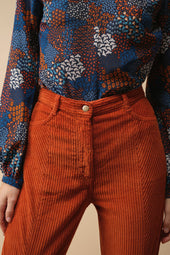 Pantalon Idéaliste en velours Citrouille - Soi Paris