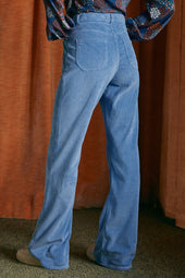Pantalon Idéaliste en velours Bleu Croisière - Soi Paris