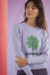Pull Bonheur Violet en laine - Soi Paris