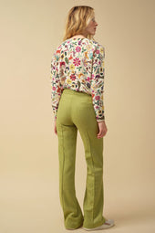 Pantalon Enchanteur en laine Vert Pistache - Soi Paris