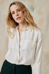 Chemisier en soie Blanc Innocent - Soi Paris