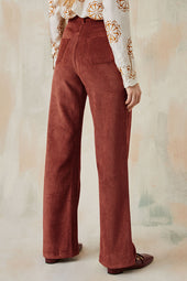 Pantalon Idéaliste en velours Châtaigne - Soi Paris