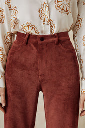 Pantalon Idéaliste en velours Châtaigne - Soi Paris