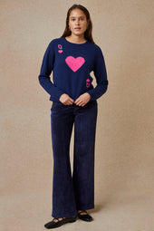 Pantalon Idéaliste en velours Bleu Nuit - Soi Paris