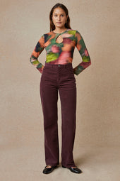 Pantalon Idéaliste en velours Cappuccino - Soi Paris