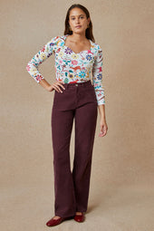 Pantalon Idéaliste en velours Cappuccino - Soi Paris