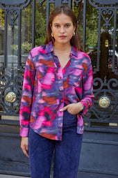 Chemisier en soie Flora Pivoine - Soi Paris