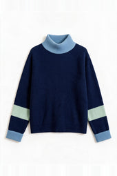 Pull Audacieuse Bleu Polaire en Laine