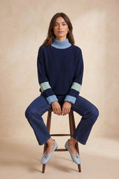 Pull Audacieuse Bleu Polaire en Laine