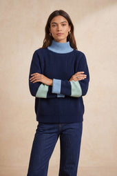 Pull Audacieuse Bleu Polaire en Laine
