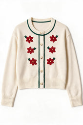 Cardigan Sissi Crème en Laine