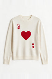 Jersey de lana blanco Dame de Cœur