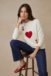 Jersey de lana blanco Dame de Cœur