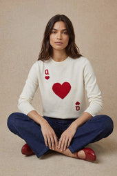 Jersey de lana blanco Dame de Cœur