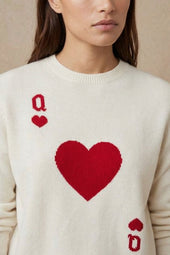 Jersey de lana blanco Dame de Cœur
