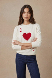 Jersey de lana blanco Dame de Cœur