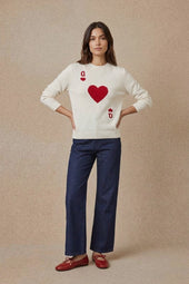 Jersey de lana blanco Dame de Cœur