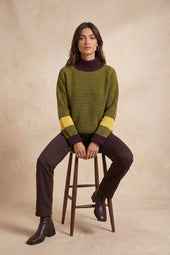 Pull Audacieuse Olive en Laine