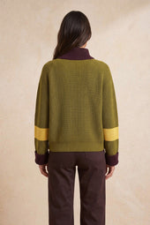 Pull Audacieuse Olive en Laine