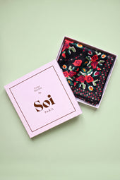 Foulard en soie Rose des Nuits
