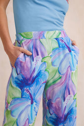 Pantalon fluide Hibiscus Azur - Soi Paris
