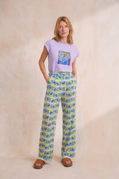 Pantalon Olympe en soie Positano - Soi Paris