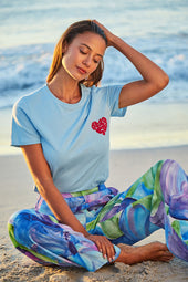 Pantalon fluide Hibiscus Azur - Soi Paris
