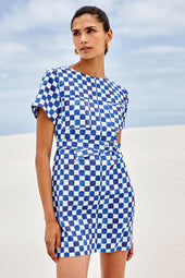 Robe Gaïa Echec et Mat Bleu - Soi Paris