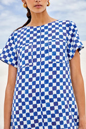 Robe Gaïa Echec et Mat Bleu - Soi Paris