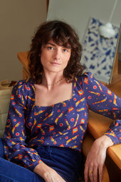 Blouse Bohémienne Rocket Lipstick Bleu - Soi Paris