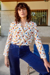 Blouse Lumineuse en soie Rocket Lipstick Blanc - Soi Paris
