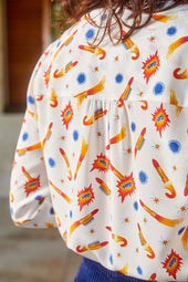 Blouse Lumineuse en soie Rocket Lipstick Blanc - Soi Paris