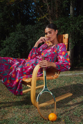 Robe Radieuse en soie Astro Tennis - Soi Paris