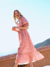 Robe Bohème imprimé Cappadoce Rose - Soi Paris